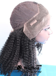 Best Afro Curl Human Hair Lace Front Wigs Cap Design Side